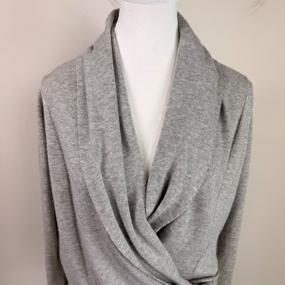All Saints Wasson Pirate Wool Silk Knit Convertible Cardigan Grey Medium - Picture 6 of 11